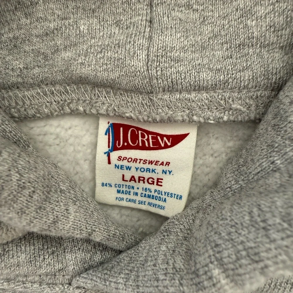 J Crew Heritage Hoodie Sweatshirt L Gray - Picture 2 of 2